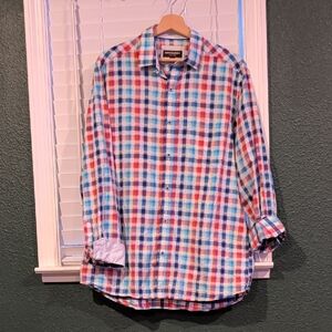 Johnston & Murphy Multicolor Plaid Button Down Shirt
